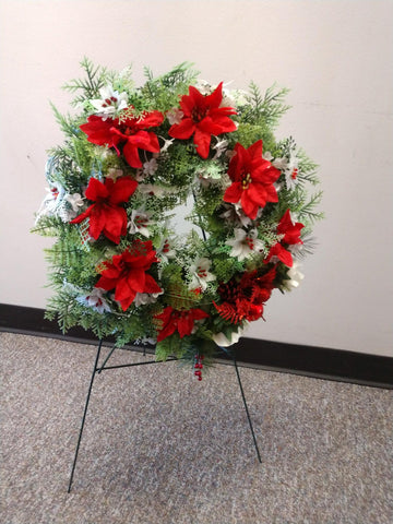 13- Large Silk Poinsettia Wreath