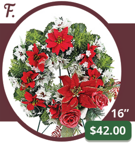 F - Large Silk Poinsettia Wreath